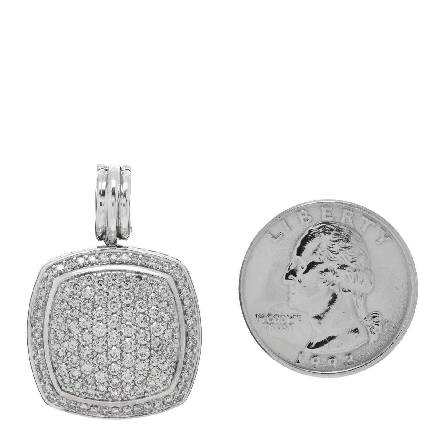 Sterling Silver Diamond 17mm Albion Enhancer Pendant