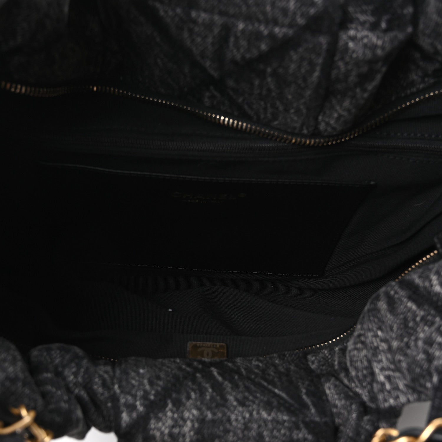 Chanel Washed Denim Quilted Maxi Bow Bag Black 5 of 10
