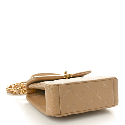 Chanel Caviar Quilted 31 Rue Cambon Mini Top Handle Flap Dark Beige 4 of 10