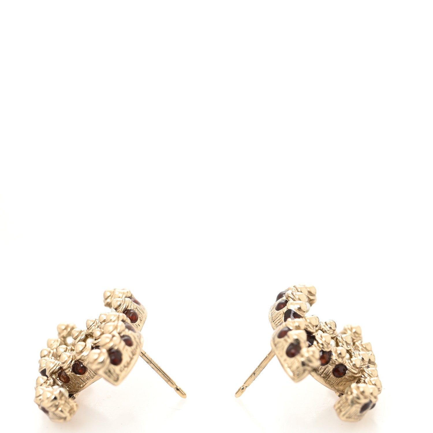 Chanel Metal Bead CC Earrings Gold 3 of 4