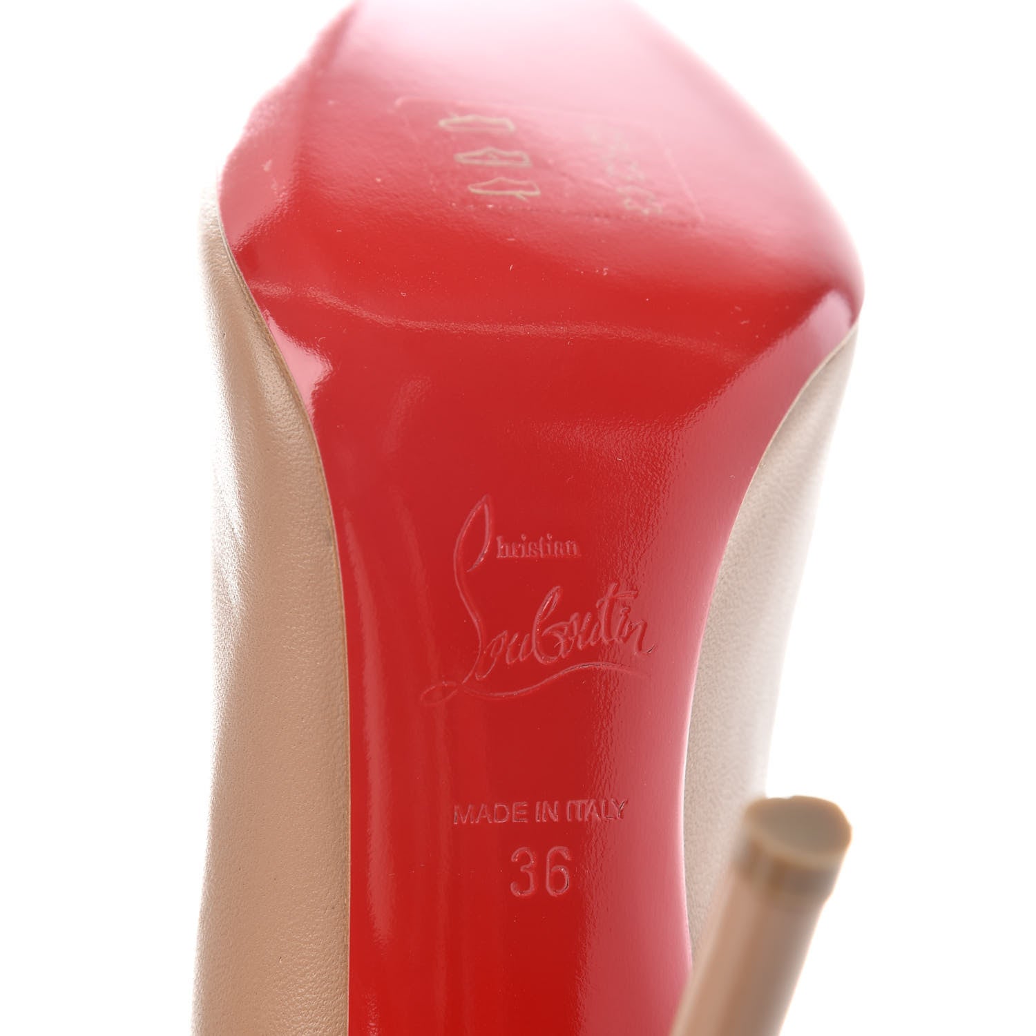 Christian Louboutin Nappa Apostrophy 100 Pumps 36 Nude 9 of 10