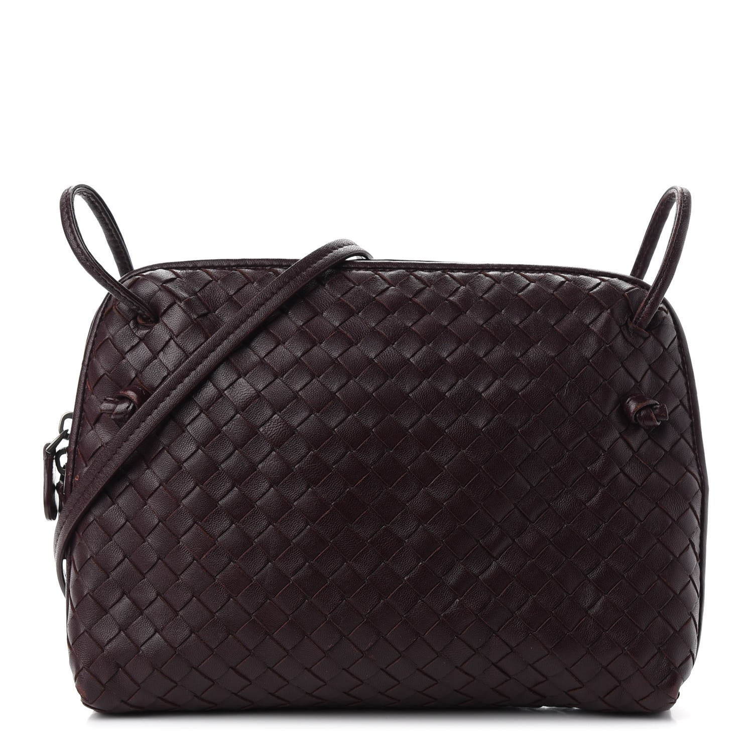 Bottega Veneta Nappa Intrecciato Nodini Crossbody Messenger Aubergine 1 of 10