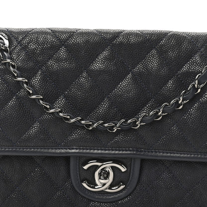 Chanel Caviar Quilted Medium French Riviera Flap Dark Navy Blue 8 of 10