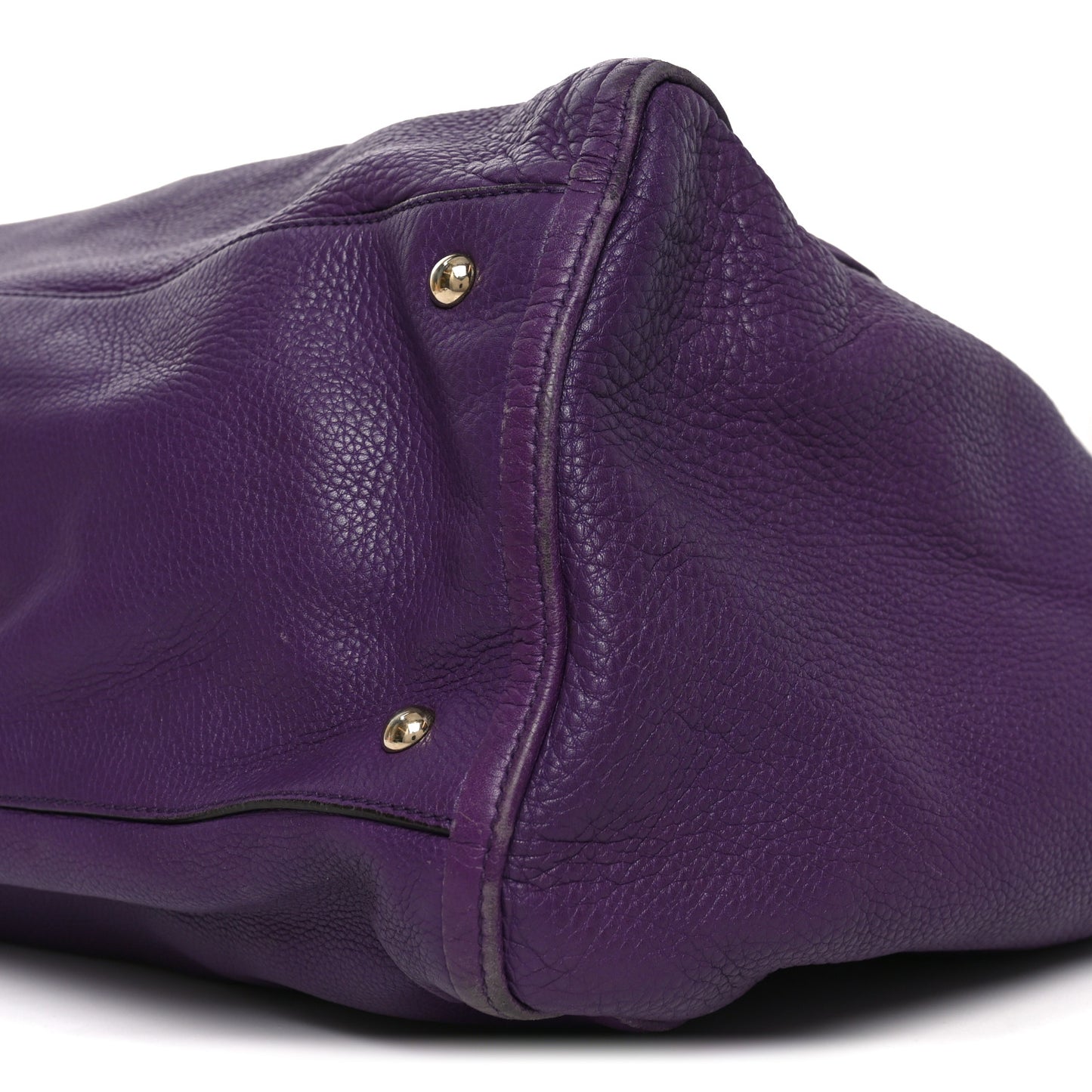 Pebbled Calfskin Large Soho Shoulder Bag Shine Purple