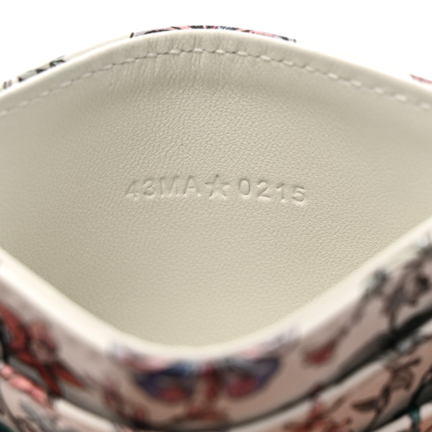 Christian Dior Calfskin Butterfly Printed Caro Five-Slot Card Holder White Multicolor 7 of 9