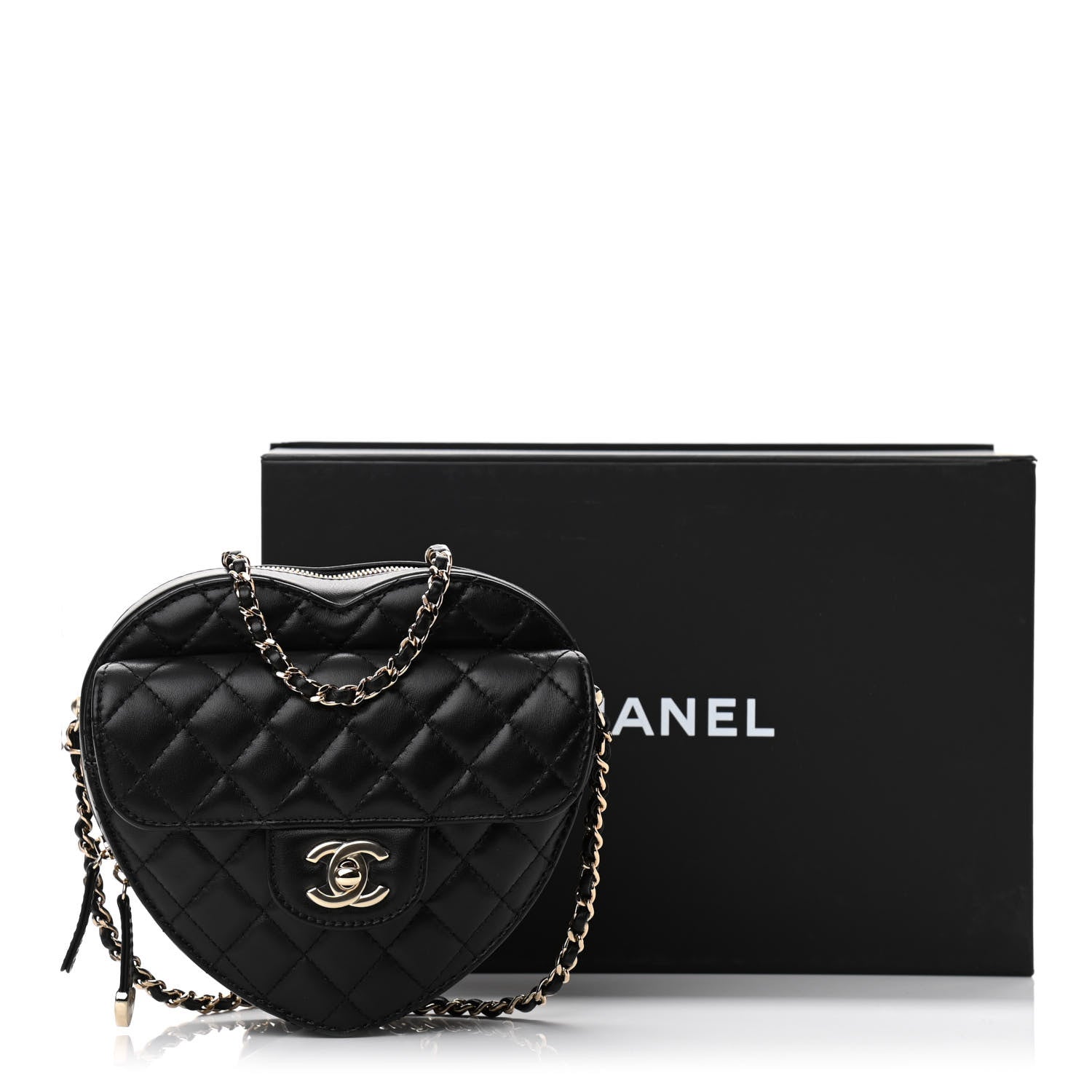 Chanel Lambskin Quilted CC In Love Heart Bag Black 11 of 11