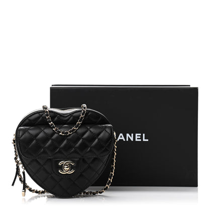 Chanel Lambskin Quilted CC In Love Heart Bag Black 11 of 11