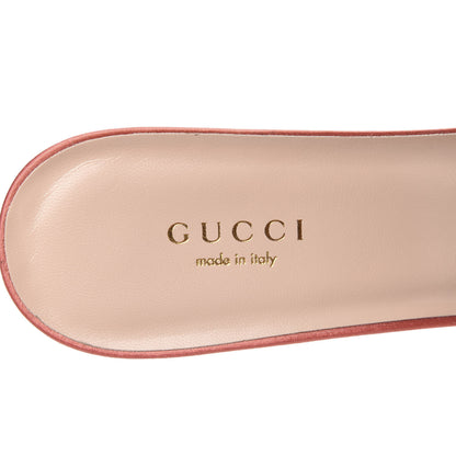 Gucci Tulle Ruffle Low Heel Slide Sandals 38 Peach White 7 of 9