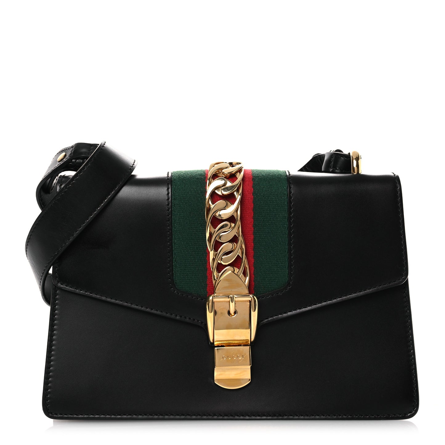 Calfskin Small Sylvie Shoulder Bag Black