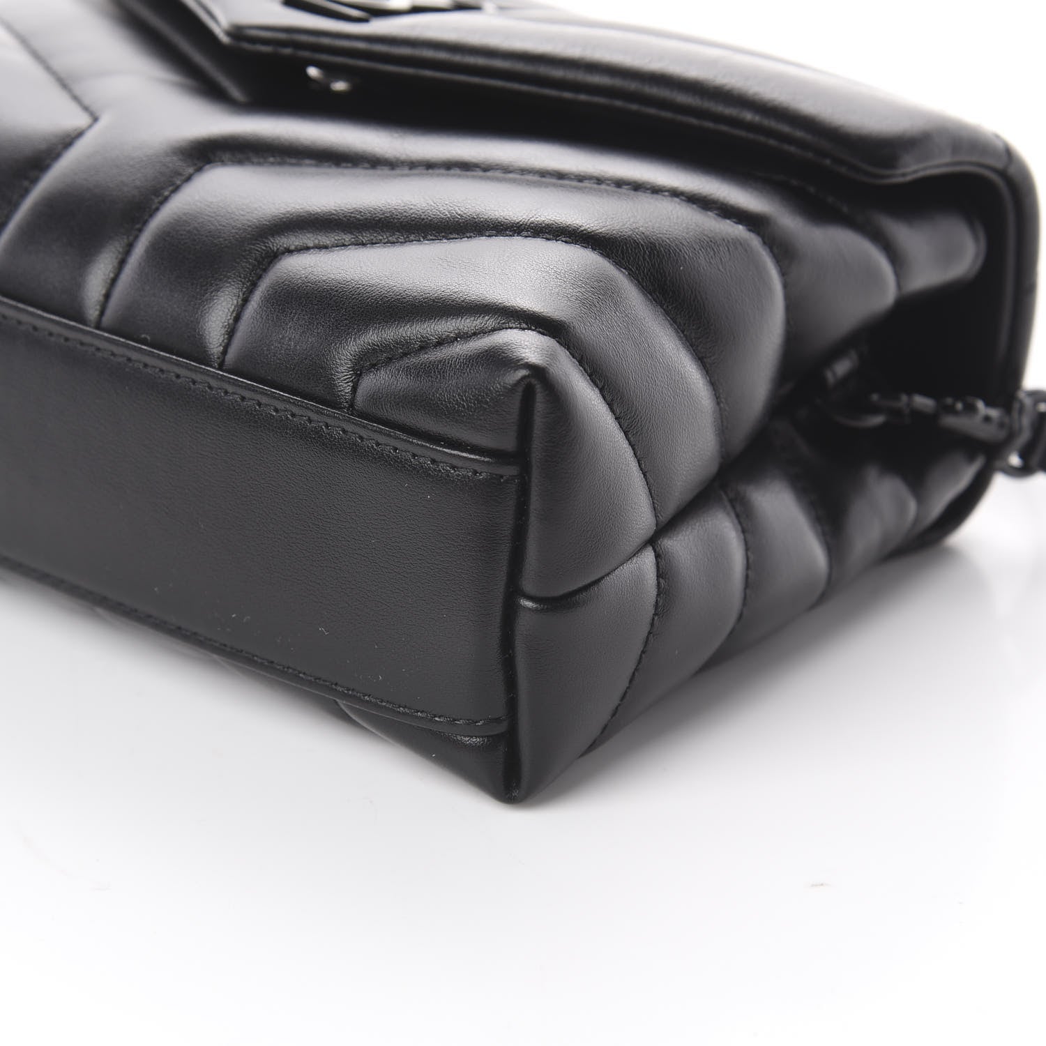 Saint Laurent Calfskin Y Quilted Monogram Toy Loulou Crossbody Bag Black 6 of 8