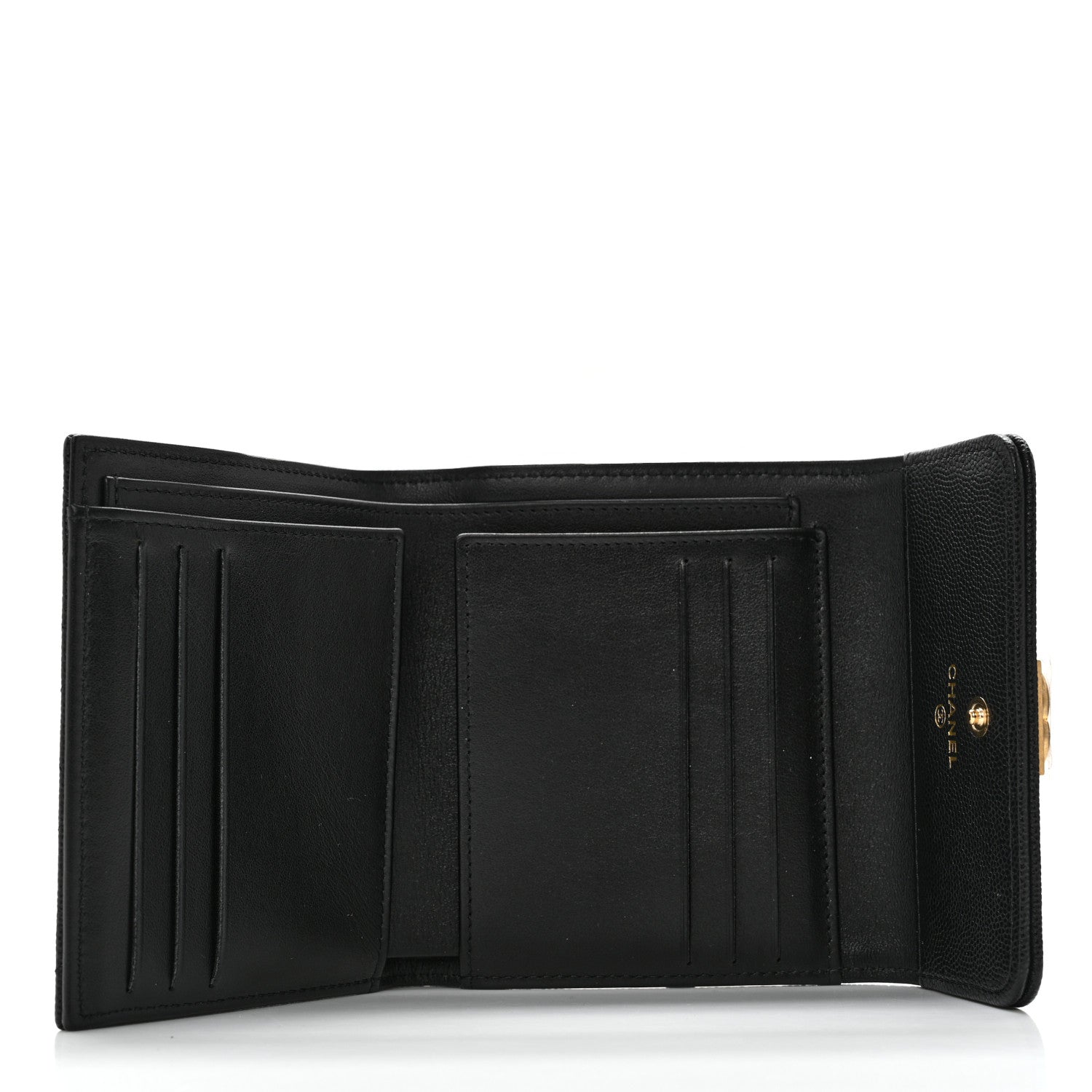 Chanel Caviar Quilted Compact Boy Wallet Black 5 of 10