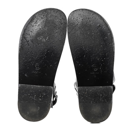 Chanel Lambskin Velcro Dad Sandals 39 Black 4 of 4