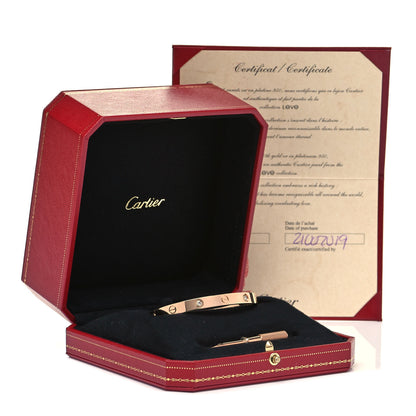 Cartier 18K Pink Gold 4 Diamond LOVE Bracelet 17 6 of 6