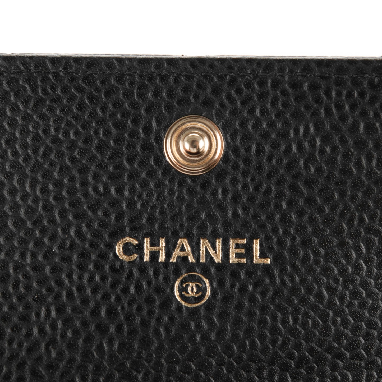 Caviar Quilted Flap Card Holder Black