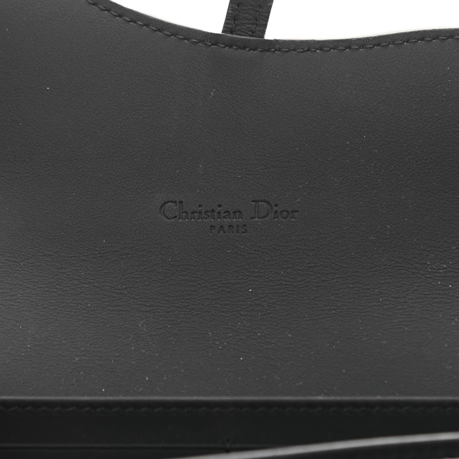 Christian Dior Ultra Matte Calfskin Saddle Chain Wallet Pouch Black 8 of 14