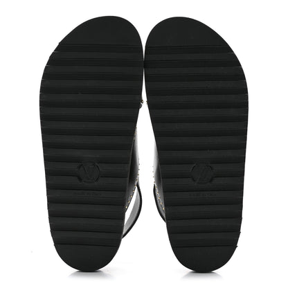 Louis Vuitton Monogram Paseo Flat Comfort Sandals 38 Black 5 of 10