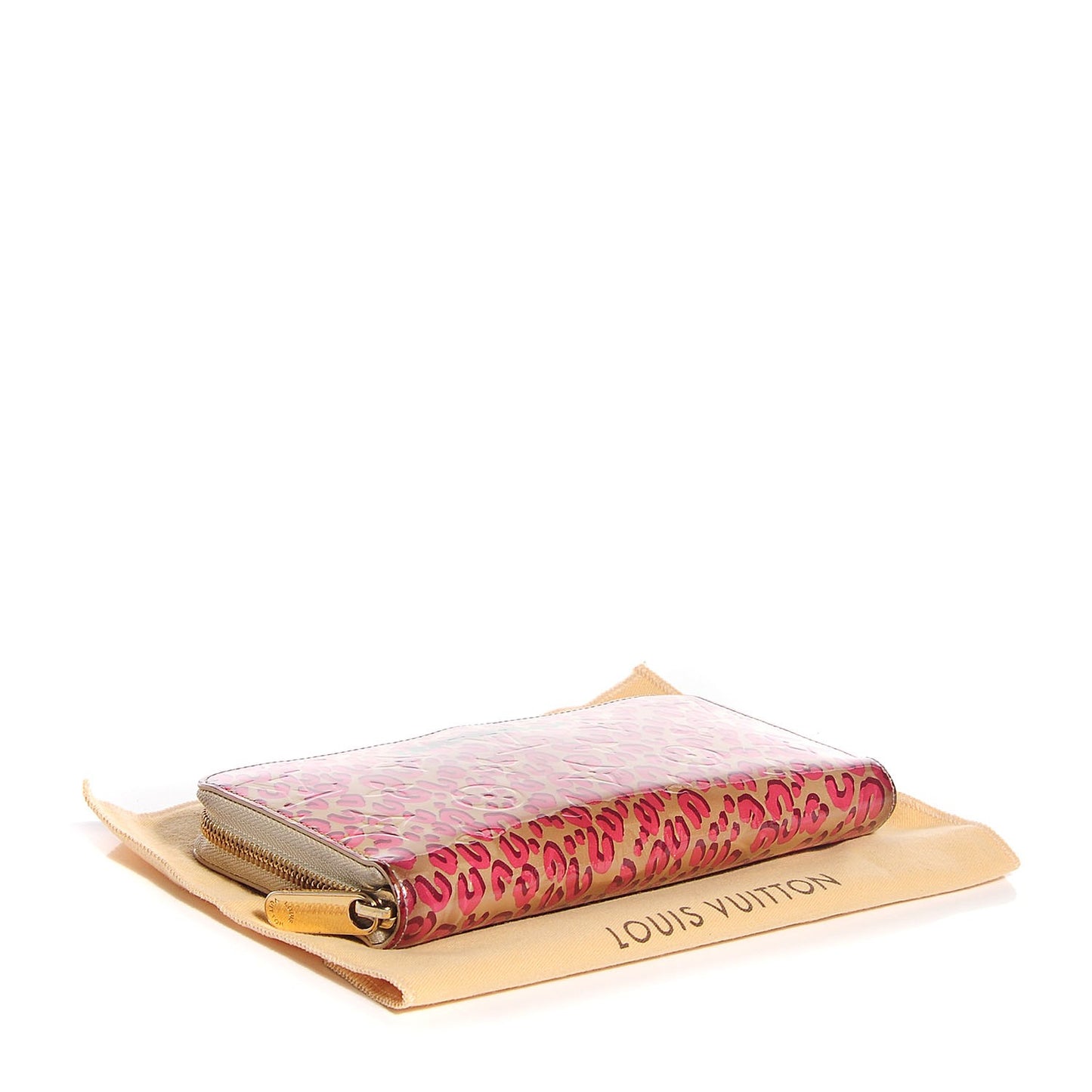 Vernis Leopard Zippy Wallet Blanc Corail