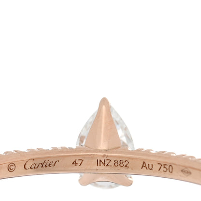Cartier 18K Pink Gold Diamond Etincelle De Cartier Pear Cut Engagement Ring 47 4 4 of 5