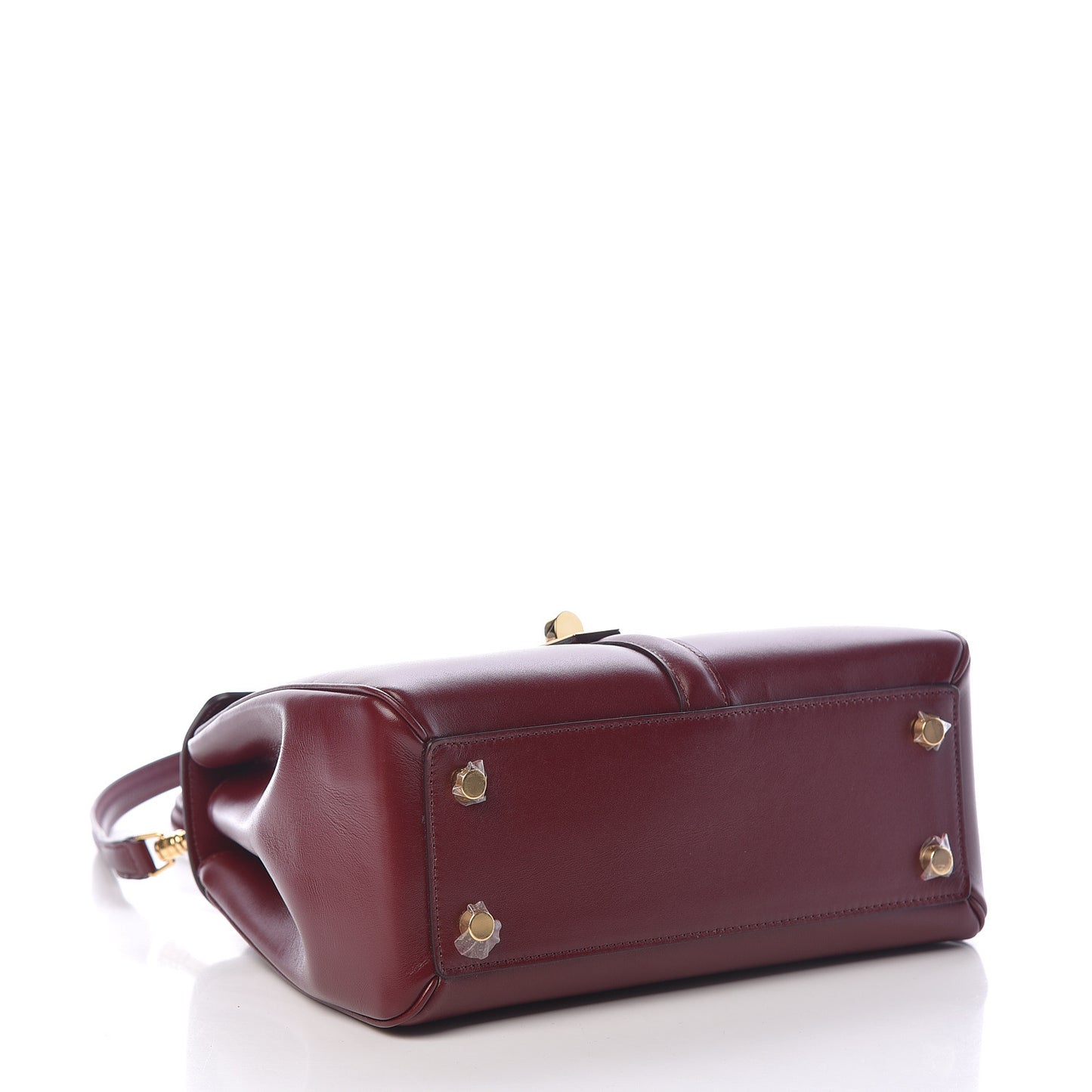 Satinated Calfskin Small 16 Top Handle Bag Light Burgundy