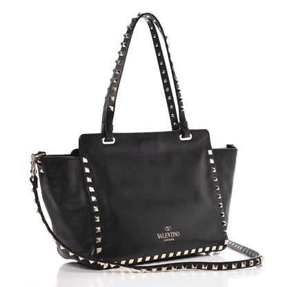 Valentino Garavani Vitello Small Rockstud Tote Black 3 of 9