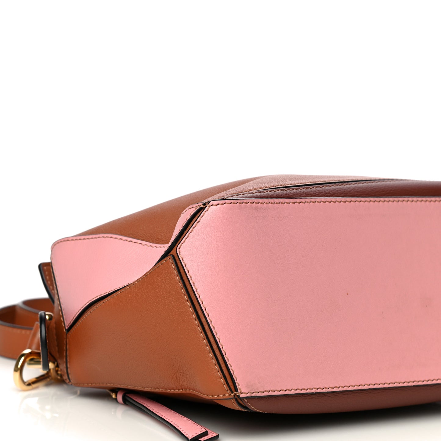 Calfskin Small Puzzle Bag Tan Medium Pink