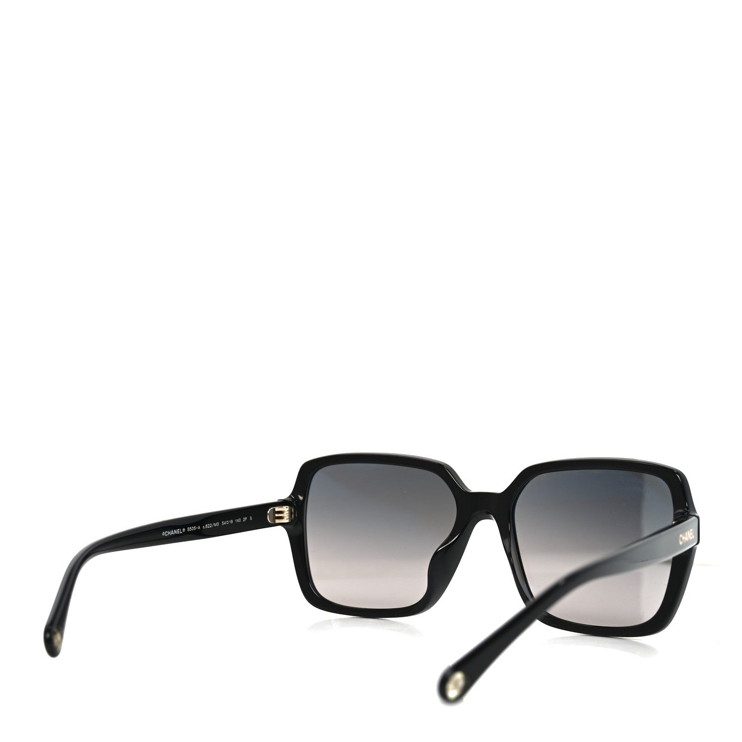 Chanel Acetate Polarized Square Sunglasses 5505-A Black 4 of 7