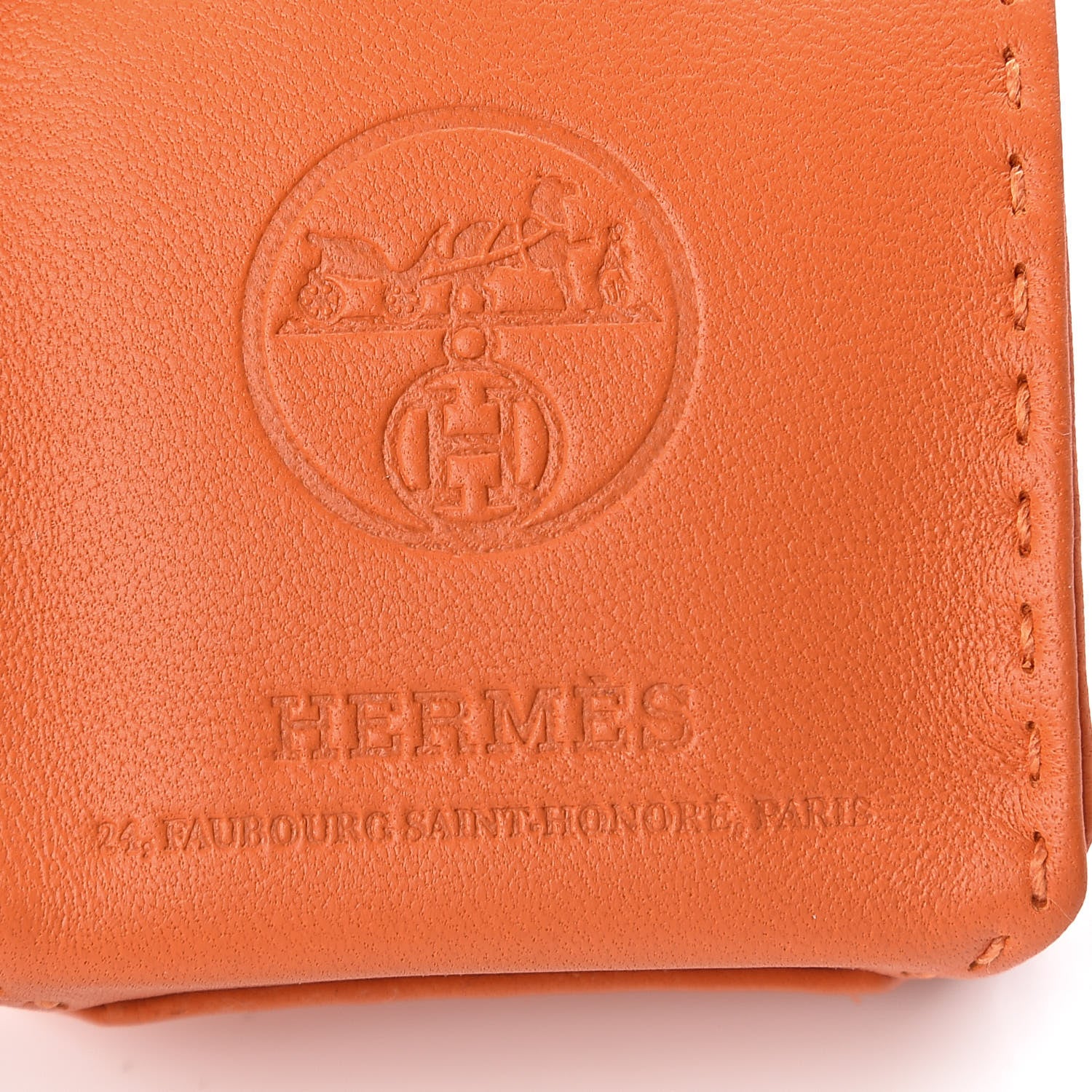 Hermes Milo Lambskin Swift Shopping Bag Charm Feu Gold 3 of 5