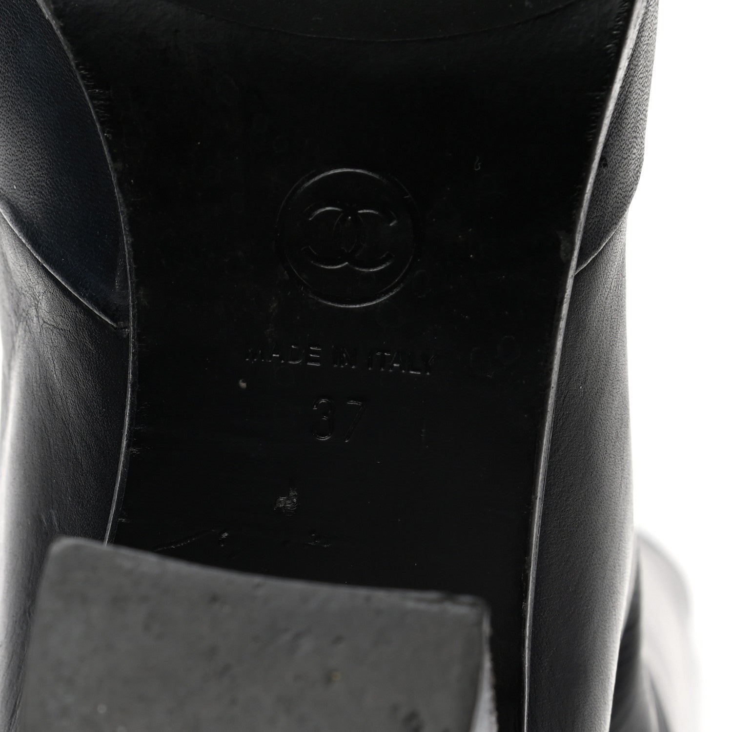 Chanel Calfskin CC Cap Toe Knee High Boots 37 Marine Fonce 6 of 11