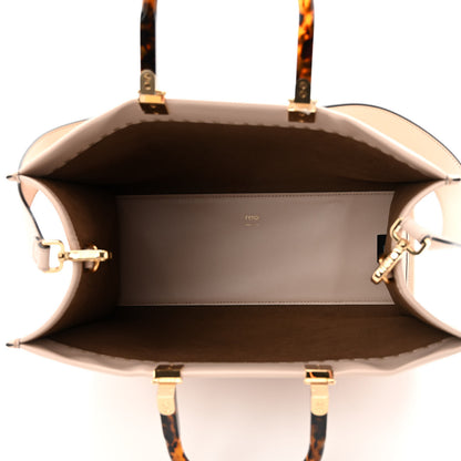 Fendi Vitello King Plexiglass Logo Embossed Medium Fendi Sunshine Shopper Tote Light Rose 5 of 10