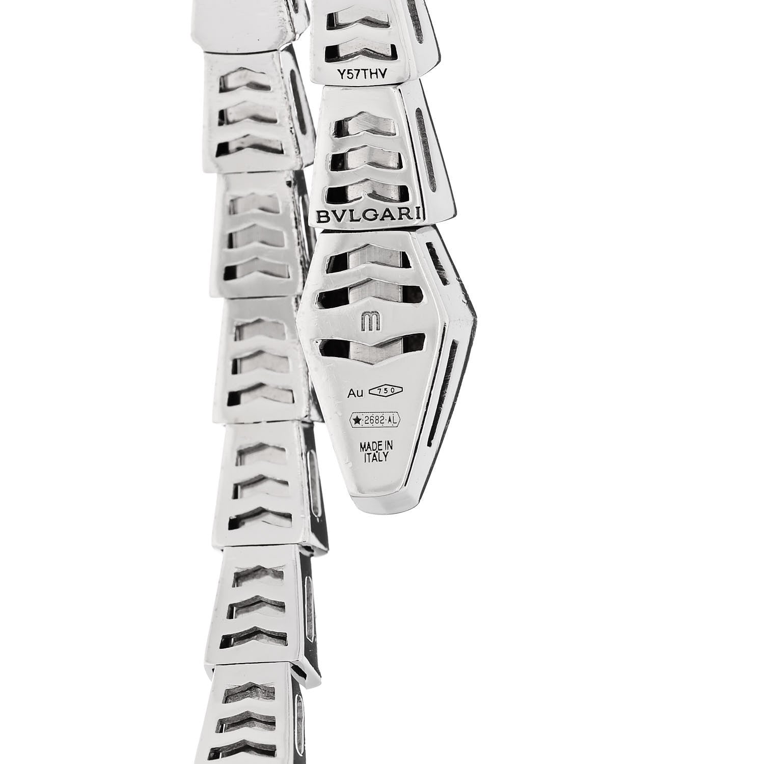 Bulgari 18K White Gold Serpenti Viper Bracelet M 3 of 6