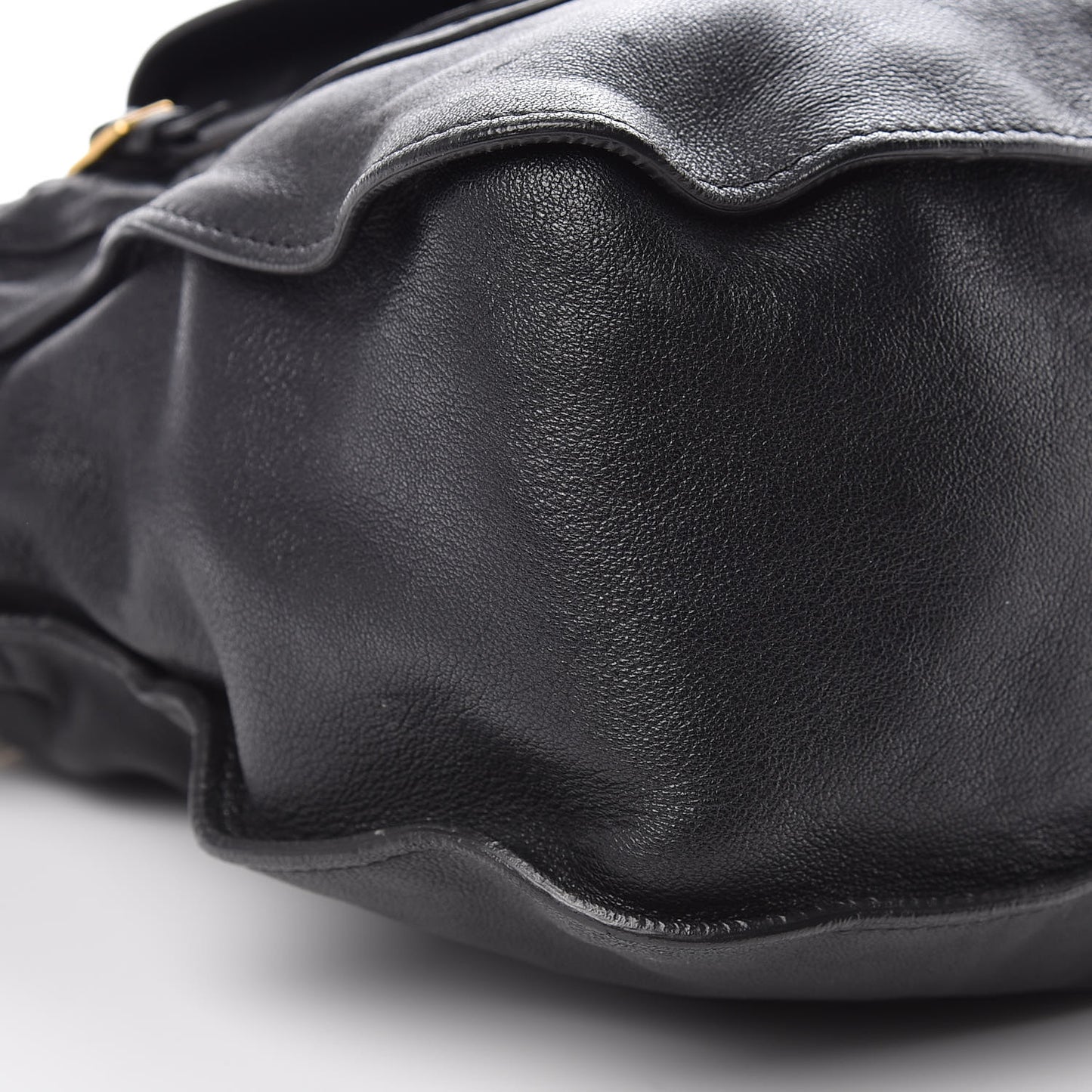 Calfskin Perforated Medium Marcie Animation Satchel Black