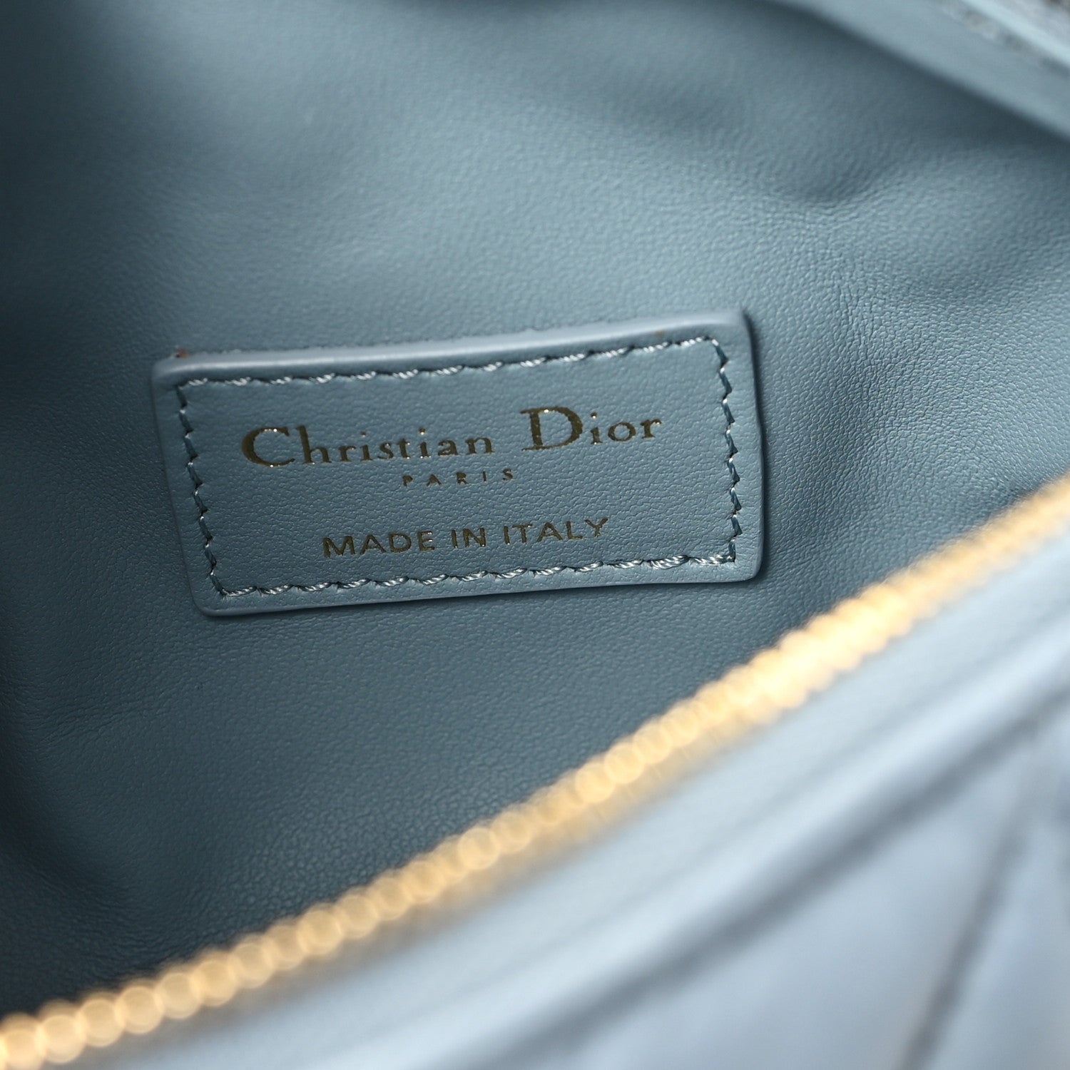 Christian Dior Calfskin Macrocannage Small Diortravel Nomad Pouch Bracing Blue 6 of 11