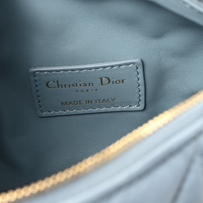 Christian Dior Calfskin Macrocannage Small Diortravel Nomad Pouch Bracing Blue 6 of 11