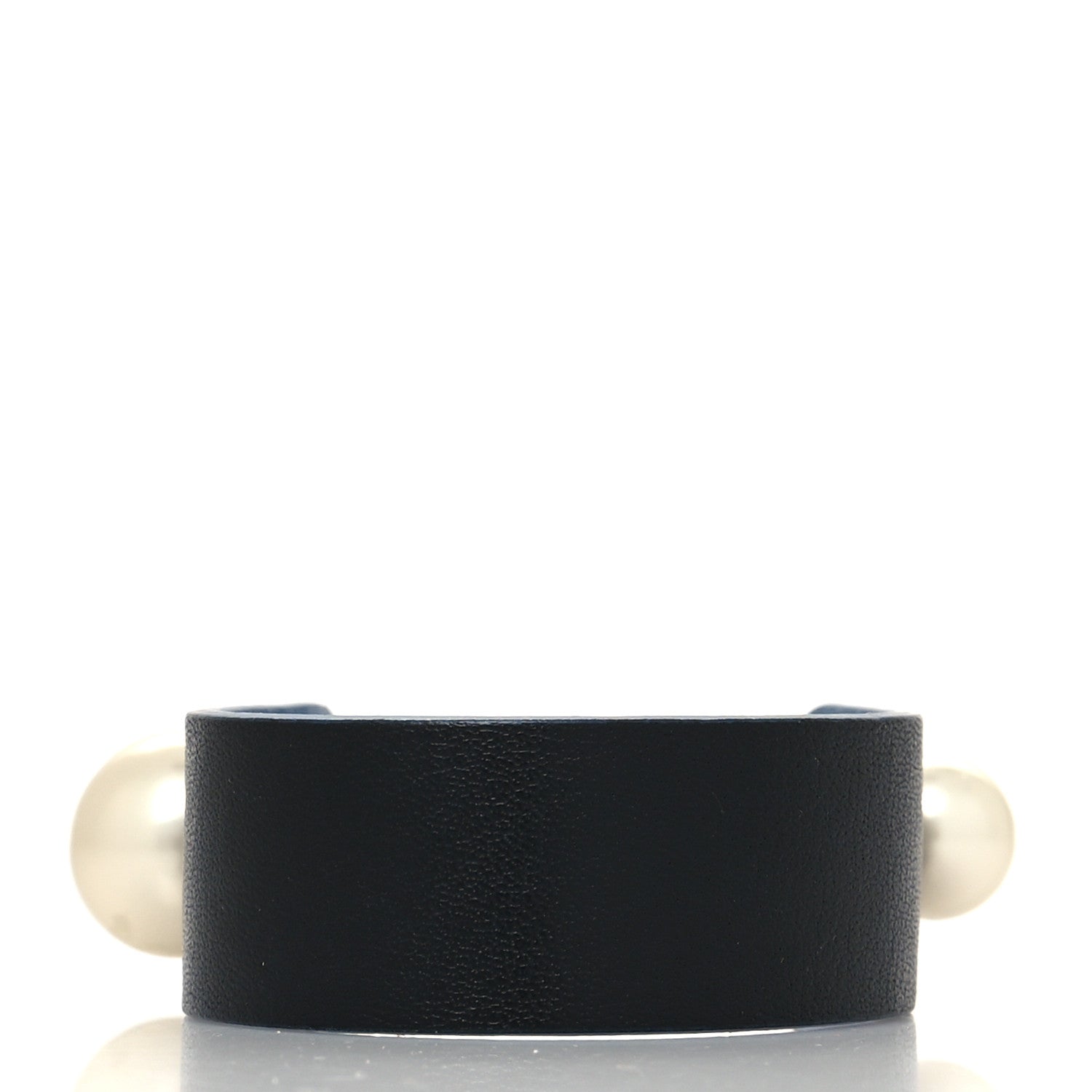 Christian Dior Calfskin Pearl Bracelet M Black Blue 3 of 5
