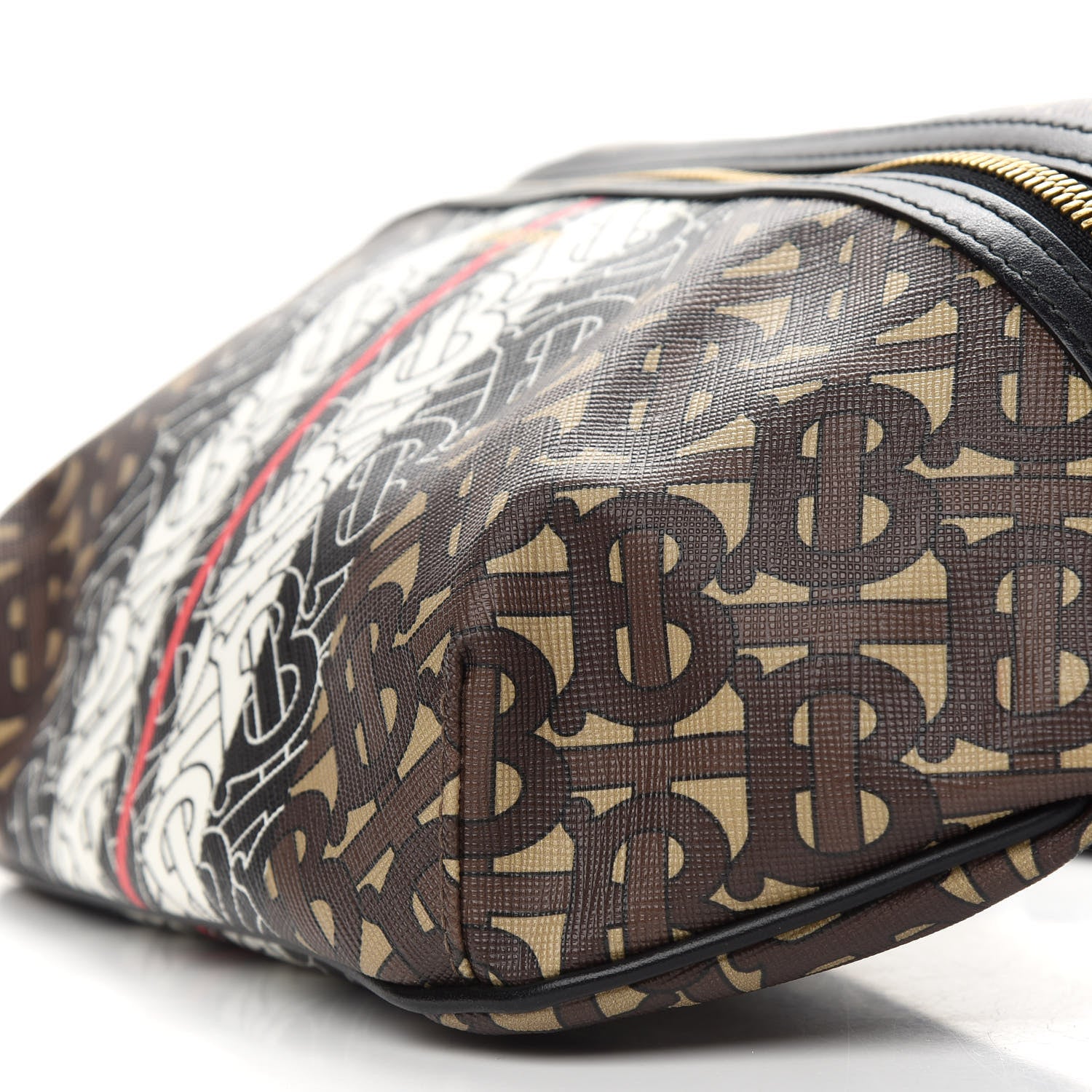 Burberry E-Canvas Monogram Stripe Medium Sonny Bum Bag Bridle Brown 8 of 8