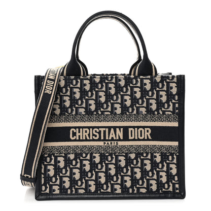 Christian Dior Oblique Calfskin Small Book Tote With Strap Blue Multicolor 1 of 9