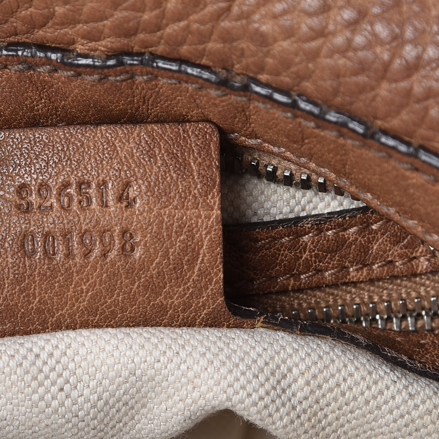 Pebbled Calfskin Leather Small Miss GG Hobo Shoulder Bag Light Cuir Brown