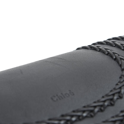 Chloe Calfskin Braided Medium Hudson Shoulder Bag Black 7 of 11