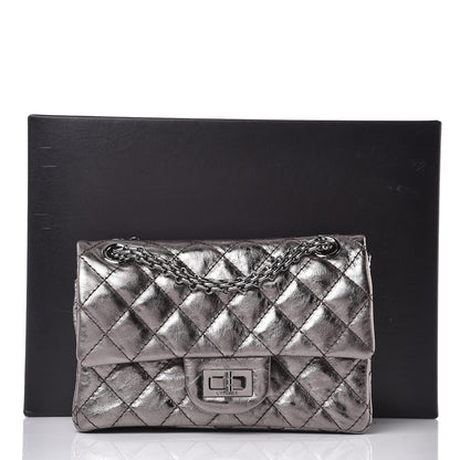 Chanel Metallic Aged Calfskin 2.55 Reissue 224 Flap Silver 10 of 10