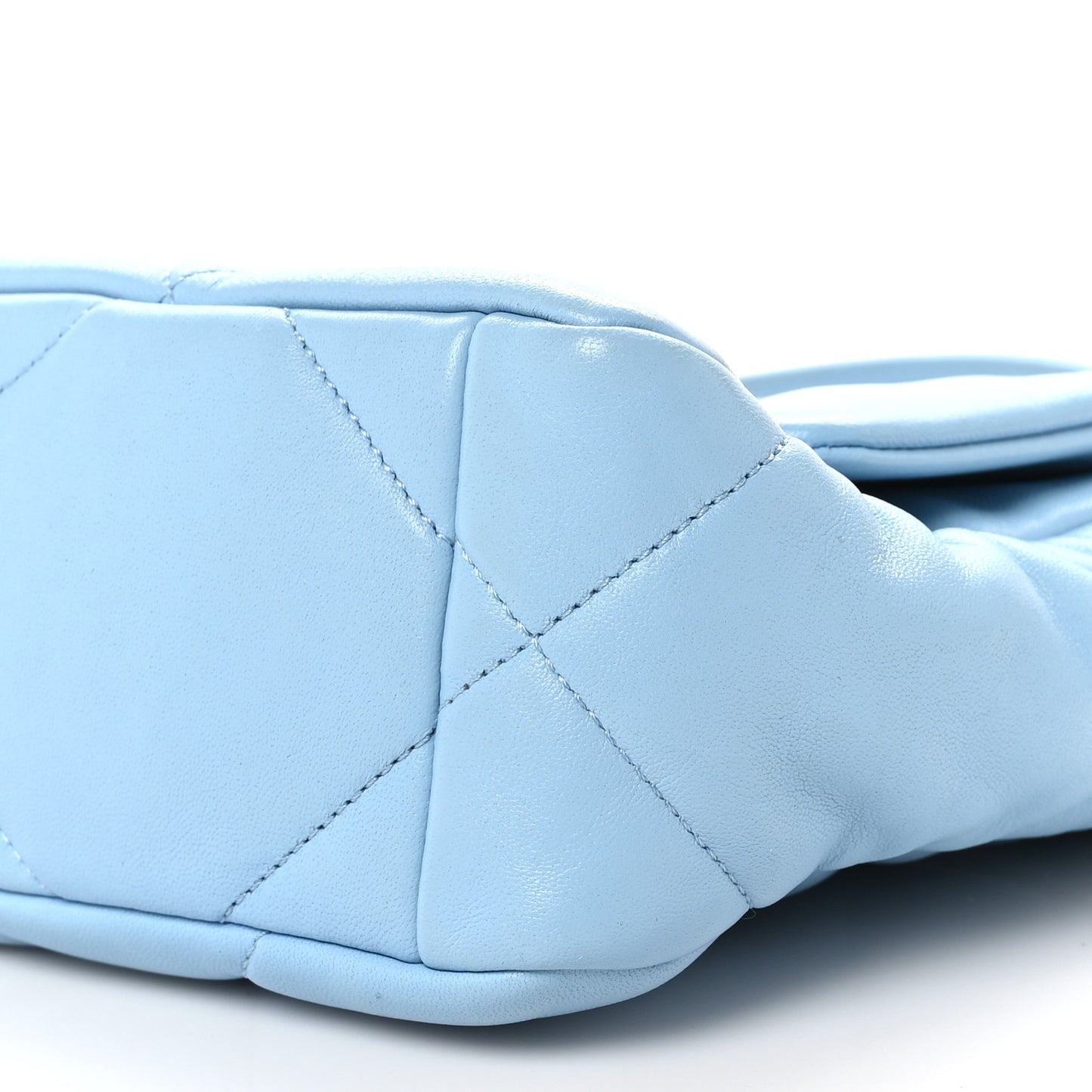 Lambskin Quilted Large Chanel 19 Flap Light Blue
