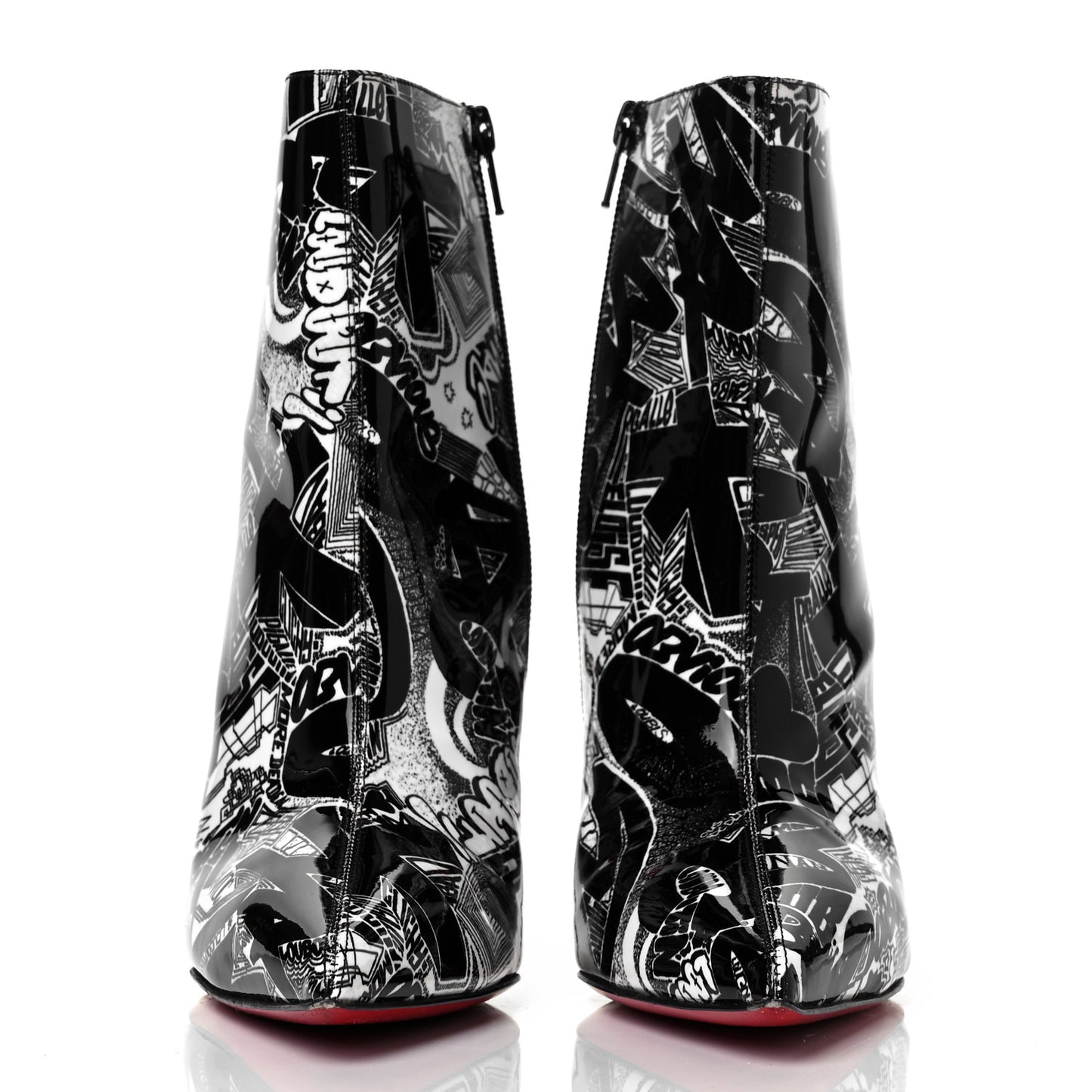 Patent Nicograf So Kate Booty 100 Ankle Boots 38 Black White