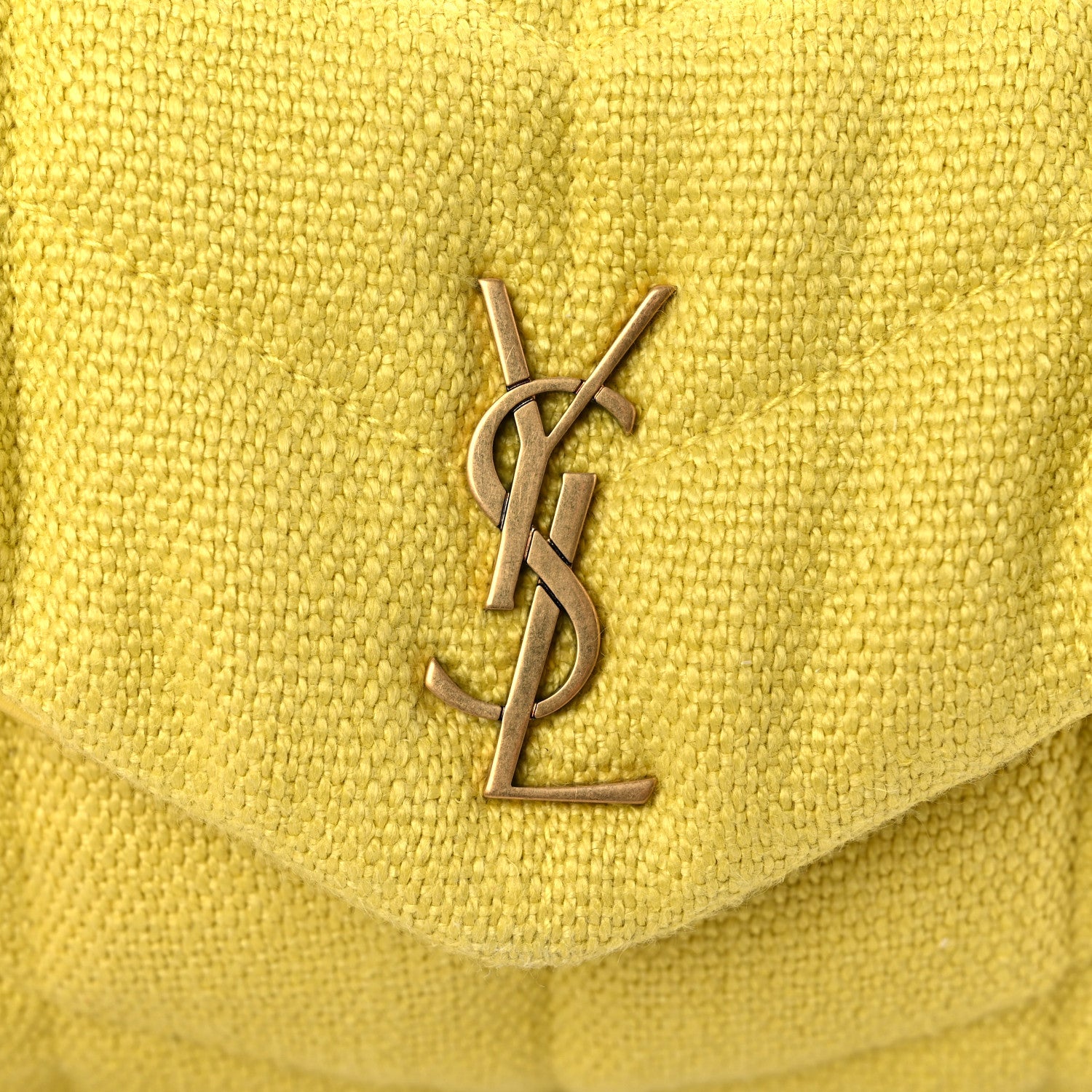 Saint Laurent Canvas Quilted Toy Loulou Puffer Monogram Chain Satchel Jaune Citron 9 of 9