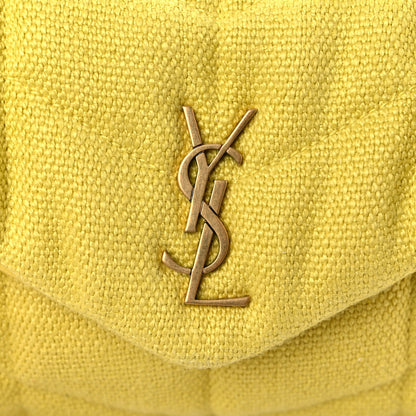 Saint Laurent Canvas Quilted Toy Loulou Puffer Monogram Chain Satchel Jaune Citron 9 of 9