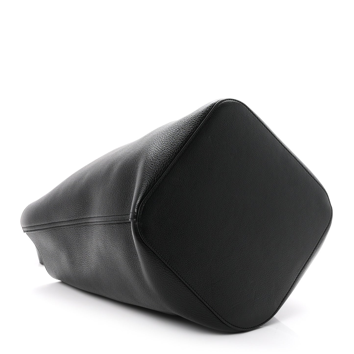 Soft Grained Calfskin Large Pebble Bucket Bag Black