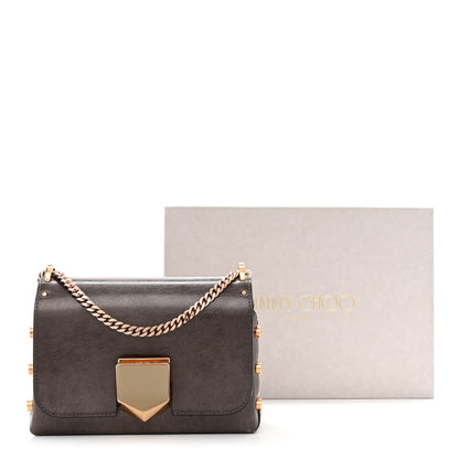 Jimmy Choo Metallic Spazzolato Etched Lockett Petite Shoulder Bag Brown 3 of 10