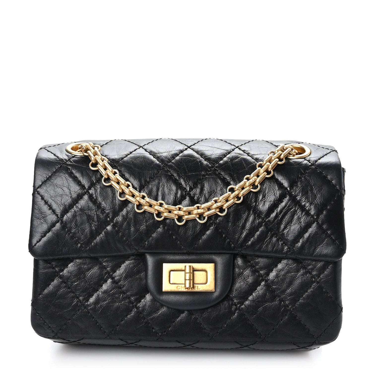 Chanel Aged Calfskin Quilted 2.55 Reissue Mini Flap Black 1 of 10