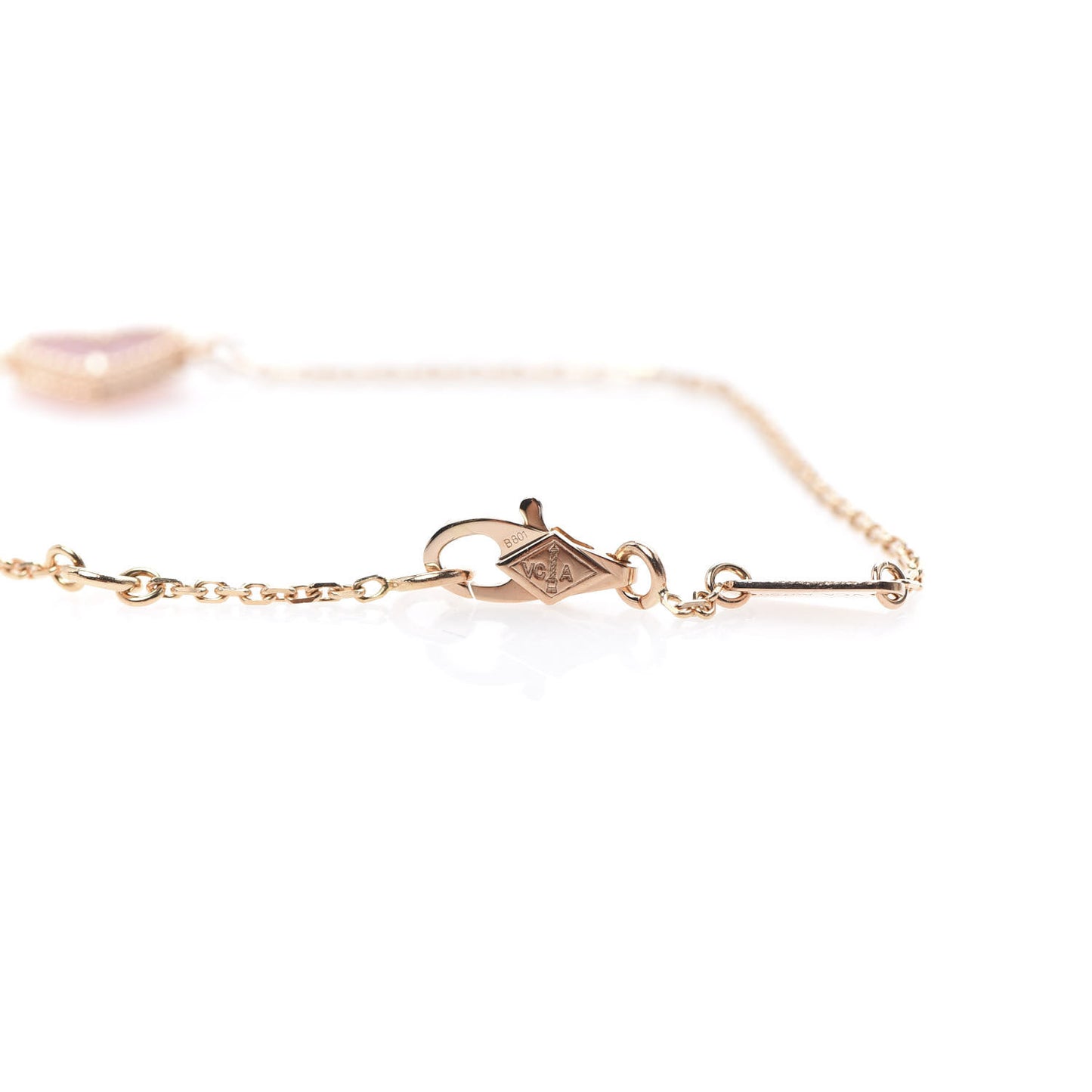 18K Rose Gold Carnelian Sweet Alhambra Heart Bracelet