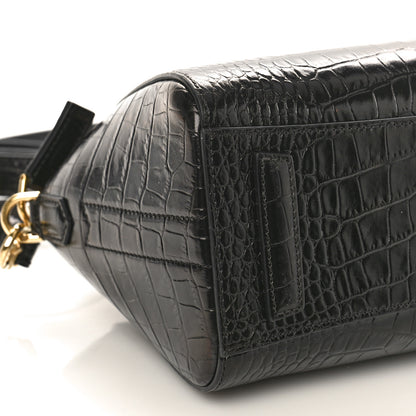 Givenchy Calfskin Crocodile Embossed Mini Antigona Black 7 of 8