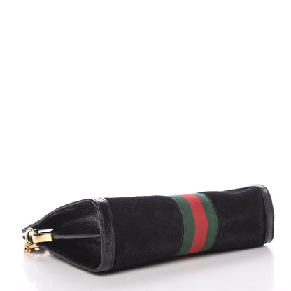 Gucci Suede Patent GG Web Small Ophidia Chain Shoulder Bag Black 4 of 13