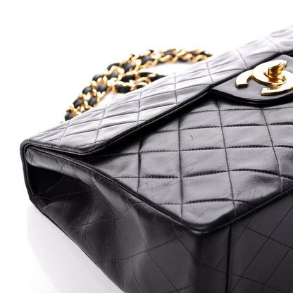 Chanel Lambskin Quilted XL Jumbo Single Flap Black 13 of 19